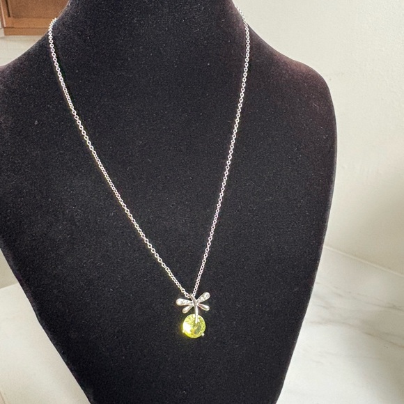 Avon Dragonfly Necklace Green Crystal Rhinestone Silver Tone Pendant 18" N23 - Picture 10 of 17